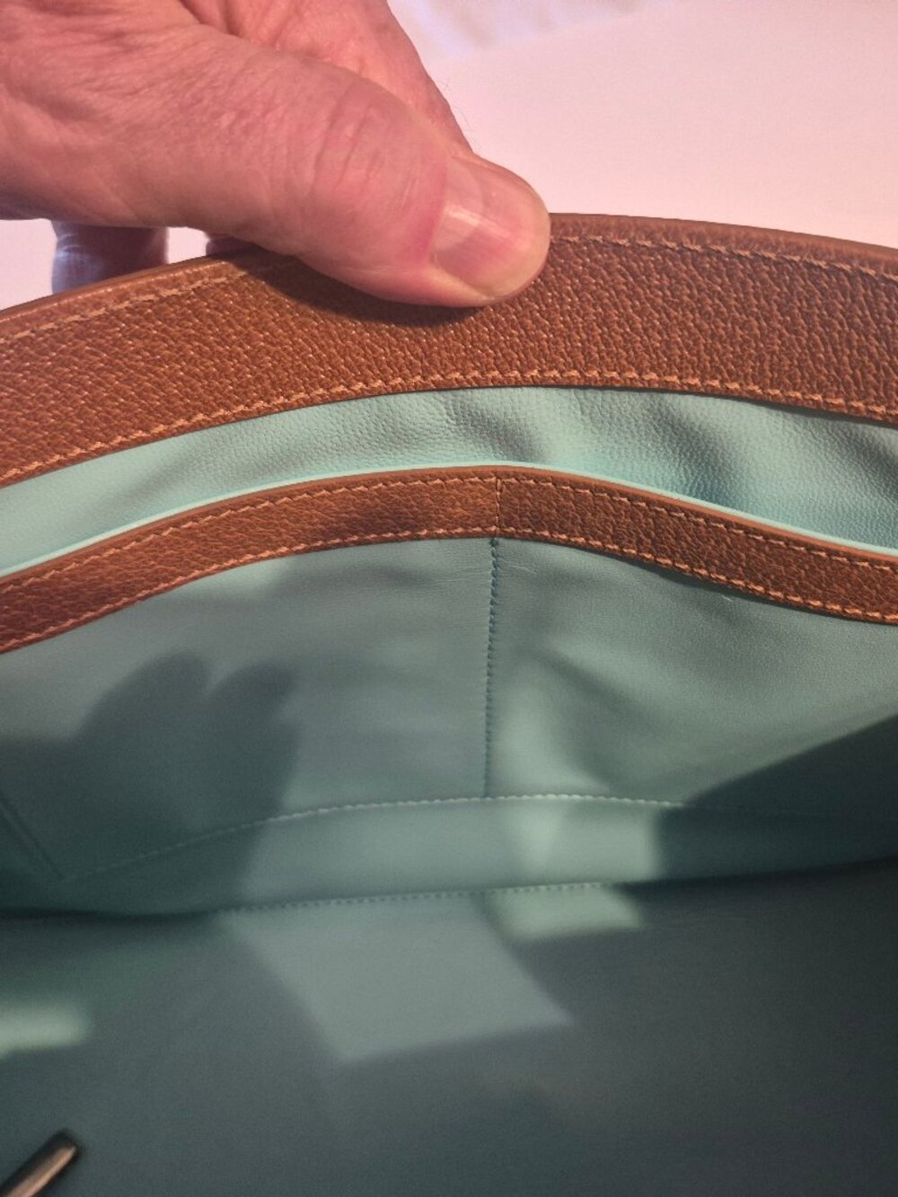Tiffany & Co. Camel Italian pebble leather shoulder bag - Picture 14 of 16